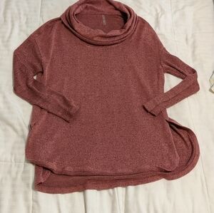 𝅺dusty pink cowl neck sweater size Petite Large